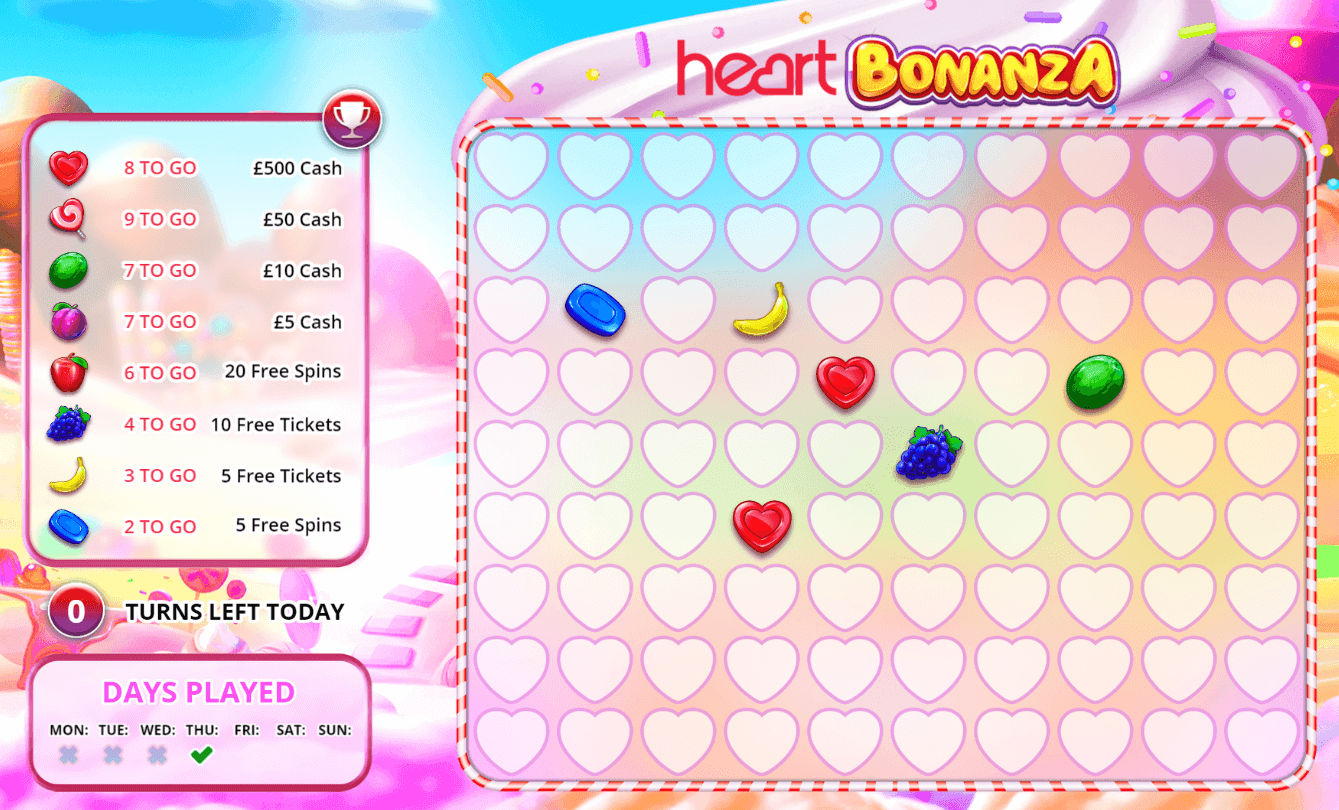 a screenshot of the Heart Bonanza game