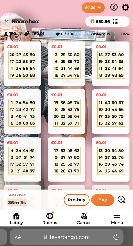 bingo game screenshot