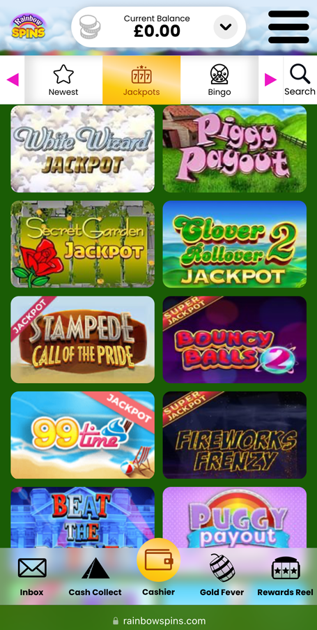 jackpot slot games lobby